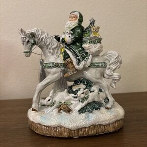 Fitz And Floyd Winter Garden Music Box (Here Comes Santa Claus) Tested Works